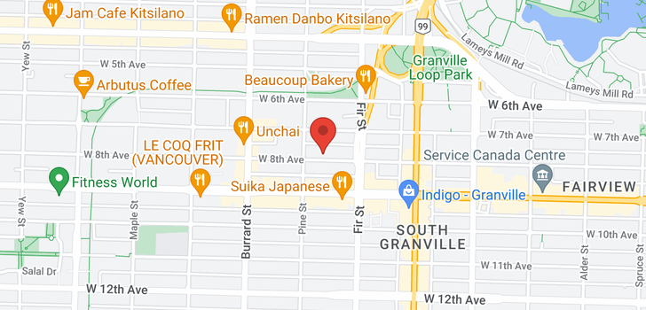 map of 902 1675 W 8TH AVENUE